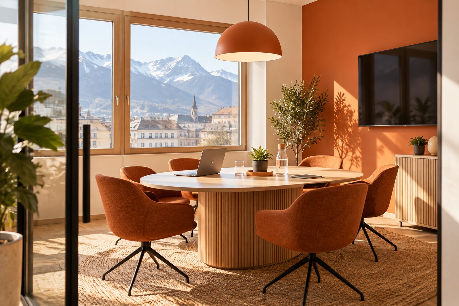 Salle de réunion Grenoble préparée pour un rendez-vous client
