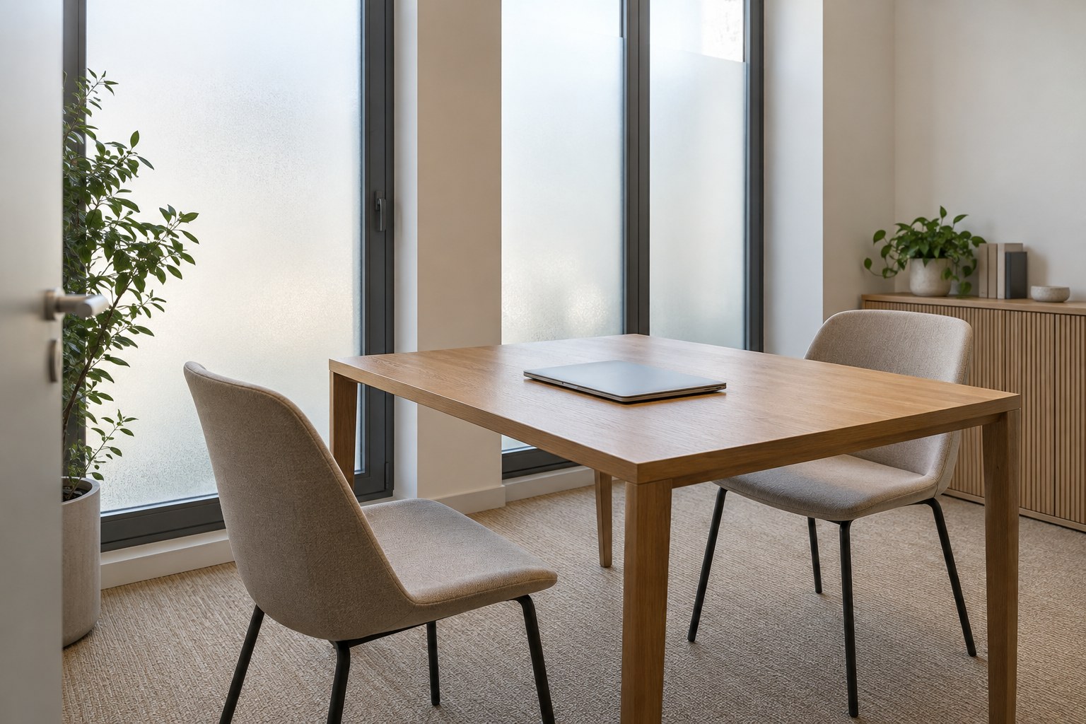 Salle calme préparée pour une rencontre à deux