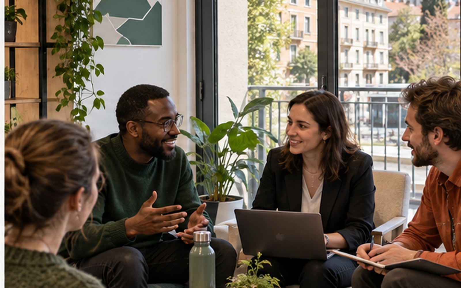 Réunion d’entrepreneurs dans un espace de coworking grenoblois