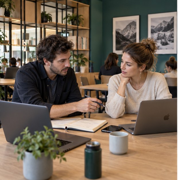 Entrepreneurs organisant leurs visioconférences à Grenoble
